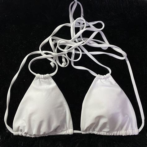 Halter Triangle Bikini Top Women S Fashion Swimwear Bikinis Swimsuits On Carousell