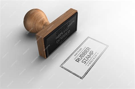 Premium Psd Rectangle Stamp Logo Mockup