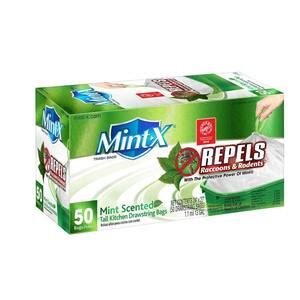 Mint X Gal Tall Kitchen Rodent Repellent Drawstring Trash Bags