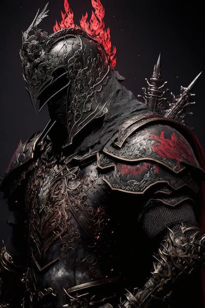 Premium Photo Dark Knight Fantasy Digital Illustration