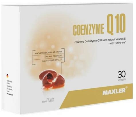 Maxler - Coenzyme Q10 with BioPerine, 30 капсул (Здоровье и долголетие)
