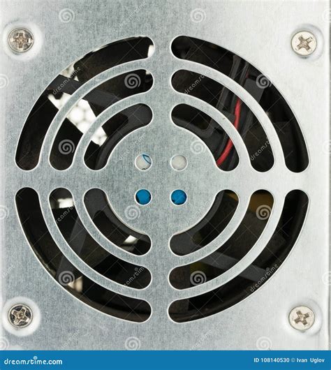 Closeup Back Of Pc Power Supply With Fan Stock Photo Image Of Suply