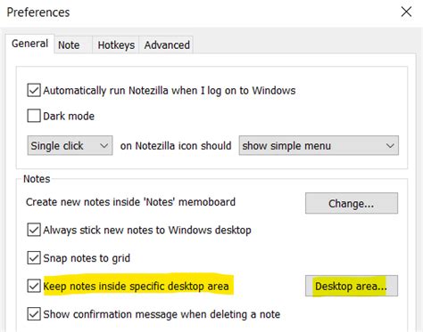 Show Sticky Notes In A Particular Area Of The Windows Desktop In Notezilla Conceptworld Support