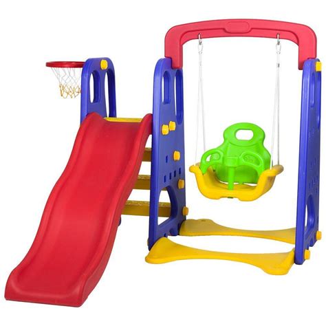 Balanco E Escorregador Infantil - Mami Brinquedos - Promoção - Playground Infantil 3 Em 1 Escorregador ...