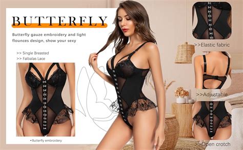 Amazon ADSEXY Sexy Teddy Lingerie For Women Naughty Corset Bodysuit Deep V One Piece Mini
