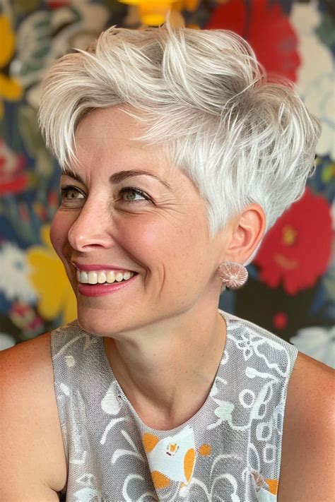 Haircut Hairstyles For Women Over Textured Pixie Bob Blonde