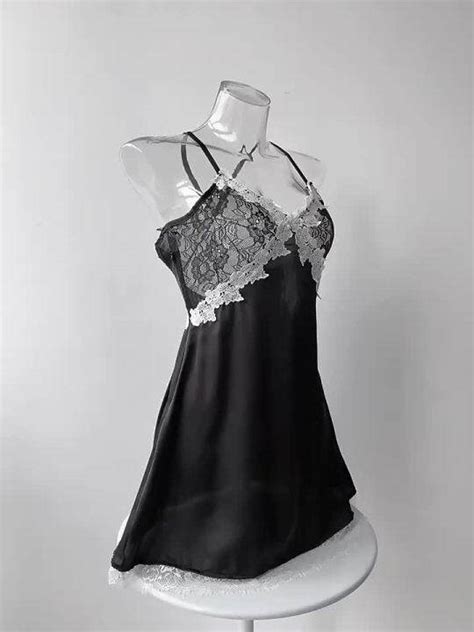 Lin Linting Brand Sexy Lace See Through Seduction Braces Nightdress Sexy Lingerie Set