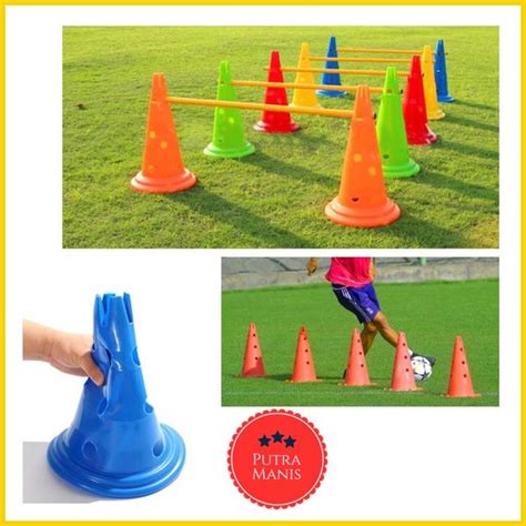 Jual Cone Cones Model Kerucut Trafic Lubang Base Tiang Latihan Sepak