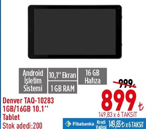 Denver TAQ 10283 1 GB 16 GB 10 1 Tablet İndirimde Market