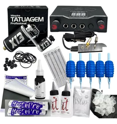 Kit De Tatuagem Máquina X13 Fonte Digital Agulhas E Biqueira Frete grátis