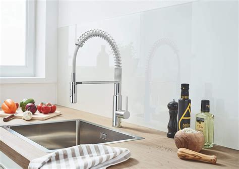 Grohe Get Mitigeur cuisine semi-pro avec ressort et douchette 2 jets ...