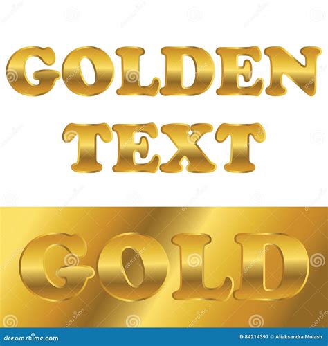 Golden Metallic Text with Gradient Stock Vector - Illustration of golden, postcard: 84214397