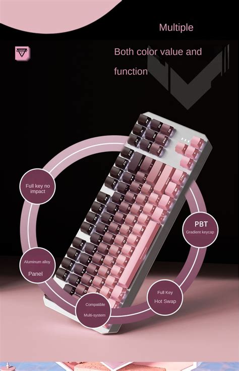 EWEADN TK870 Wired Mechanical Keyboard Hot Swappable RGB Tea Axis E Sports Game Office