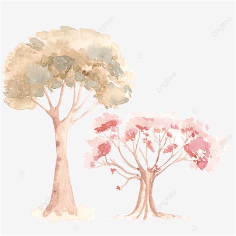 Tree Watercolor Illustration Tree Green Watercolor PNG Transparent