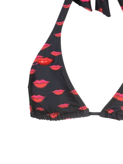 Amir Slama Bikini Mit Lippen Print In Black ModeSens