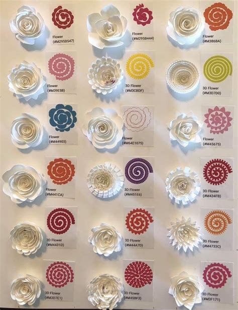 Rolled Paper Flower Size Chart