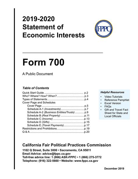 Fppc Ca Form Fill Out Printable Pdf Forms Online