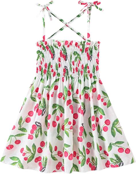 Vestido de verano para niños pequeños y niñas diseño floral con