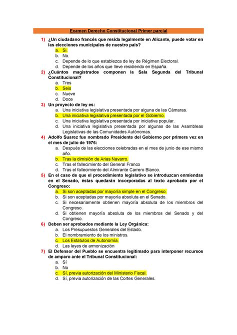 Primer Parcial Derecho Constitucional Examen Derecho Constitucional