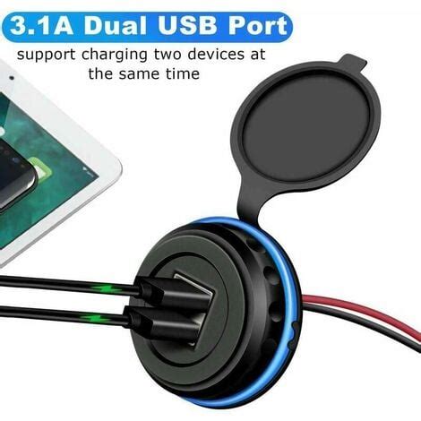 Prise USB 12V Port USB 12V Double Prise USB Camping Car 12V 3 1A USB