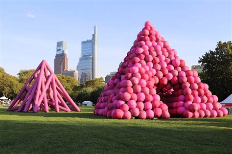 Pink Inflatable Tubes and Spheres Form Immersive Pyramid Installations ...