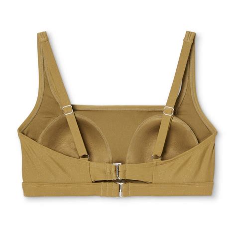 Juniors Plus Size Metallic Bralette Bikini Top Xhilaration Army Green W Ct Shipt