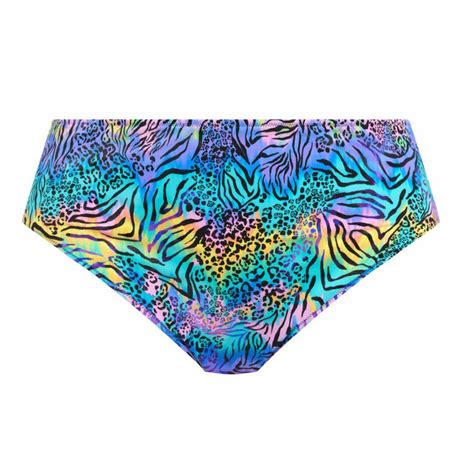 Plavky Spodn D L Elomi Swim Electric Savannah Mid Rise Bikini Brief Zebra Caresse Braexpert