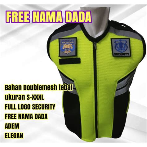 Jual Rompi SECURITY SATPAM Bahan Tebal Double Mesh Logo Lengkap