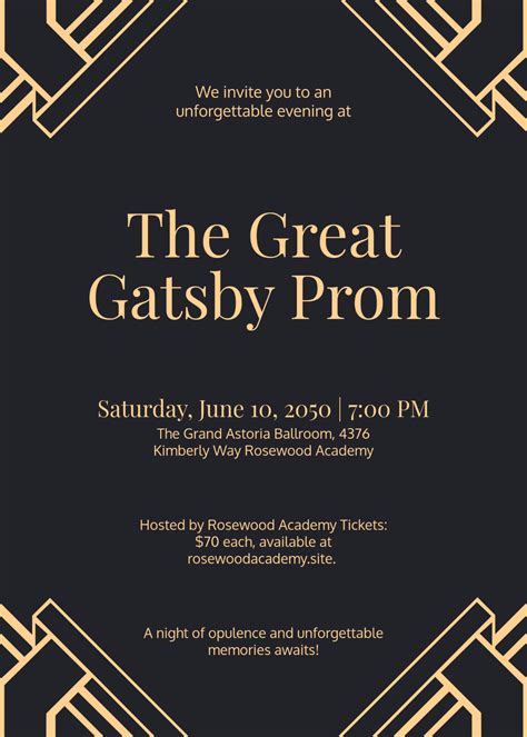 Free Prom Invitation Templates, Editable and Printable