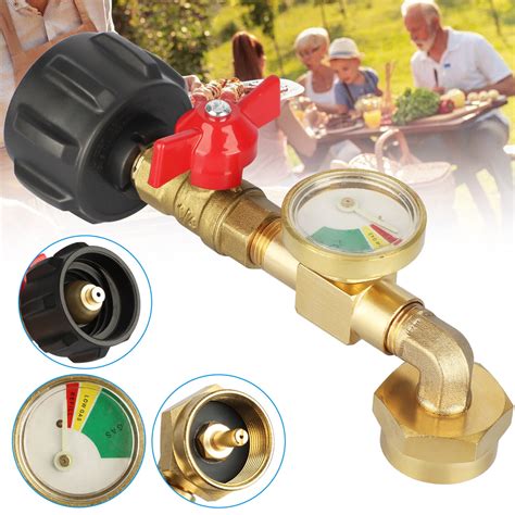 Qcc Propane Refill Elbow Adapter With Propane Tank Gauge Degrees