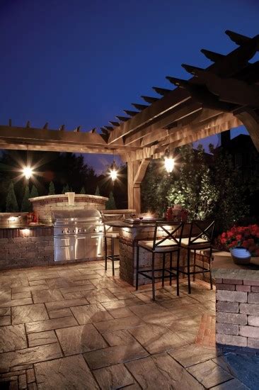 Rivenstone Patio With Brussels Dimensional Bbq Grill Island Photos