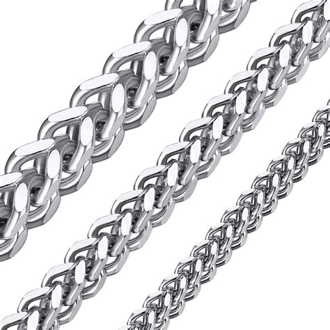 ChainsHouse Men Women Chain Flat Franco Curb Link Chain Stainless