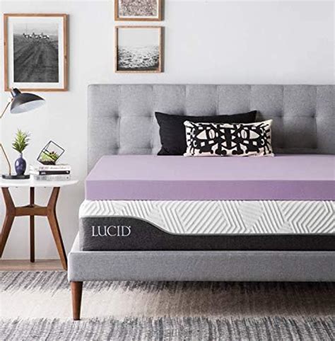 Lucid Inch Lavender Infused Memory Foam Mattress Topper Ventilated