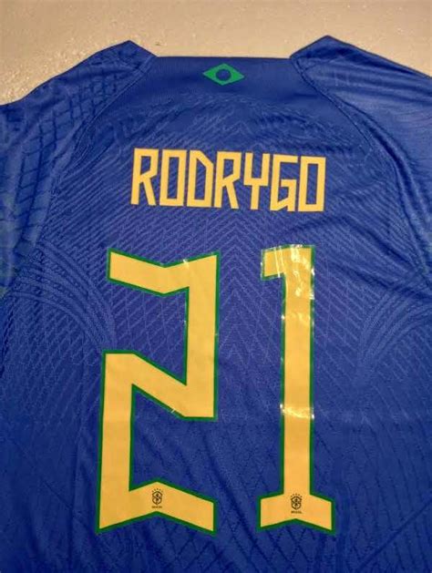 Rodrygo Brazil World Cup Qatar Match Slim Fit Blue Away Soccer