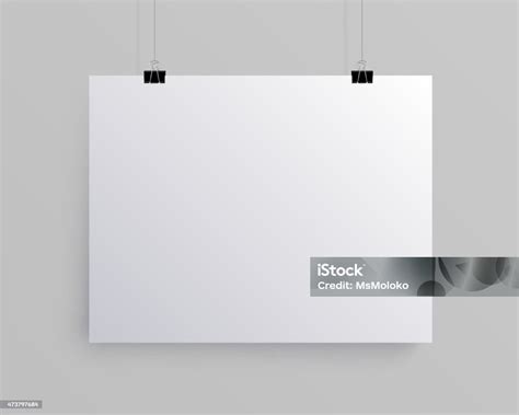 putih kosong lembaran horizontal kertas vektor mockup ilustrasi stok