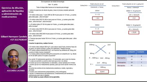 Ejercicios factor goteo calculo dosis Recuperación farmacología