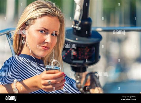 Beautiful Blonde On Yacht Hi Res Stock Photography And Images Alamy