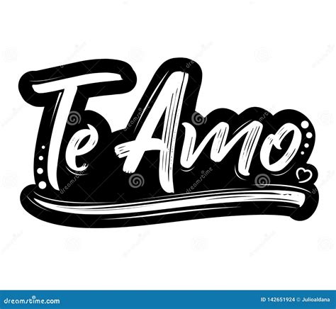 Te Amo Te Amo Texto Espa Ol Dise O De Letras Del Vector Ilustraci N