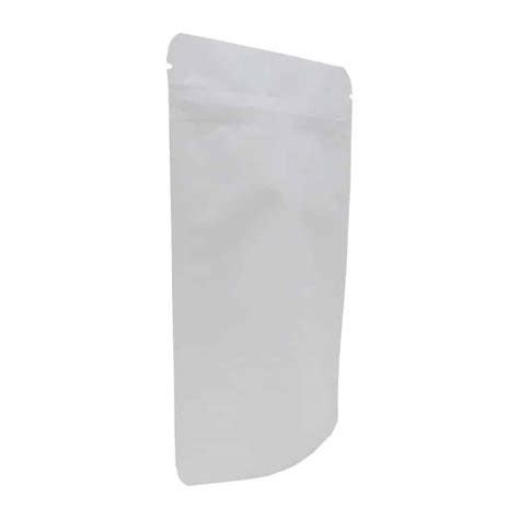 Oz Stand Up Pouch Matte White Pbfy Flexible Packaging