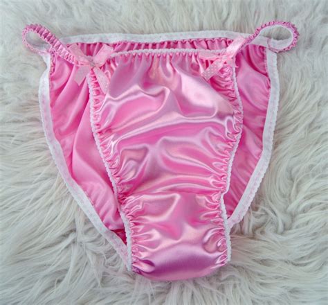 Baby Rosa Seidig SOFT Silky SHiny Wetlook String Bikini Sissy Etsy
