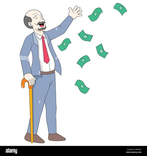 Successful Old Man Was Wasting Money Stock Vector Image And Art Alamy
