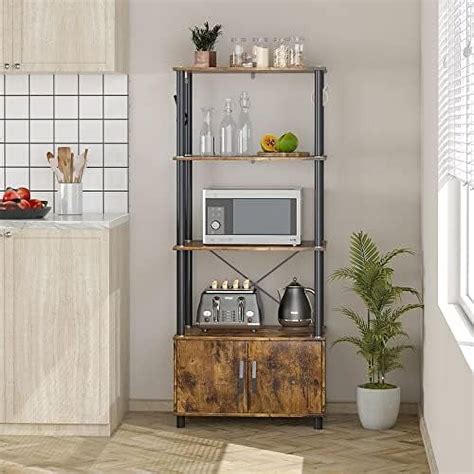 Microwave Stand Rack With Cabinet Kitchen Shelf With Storage For Small ...