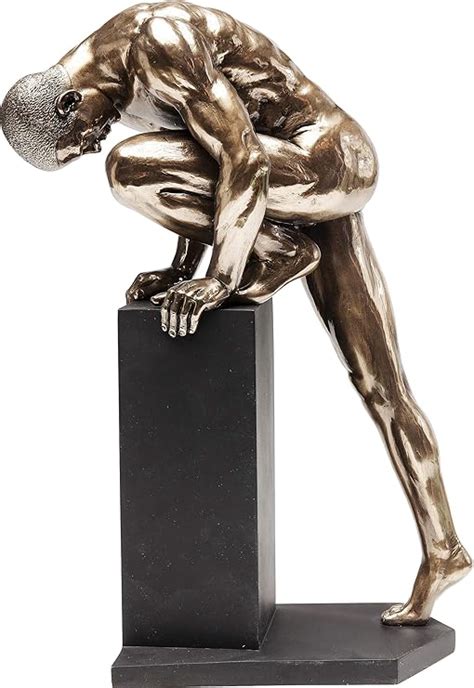 Kare Design Deko Objekt Nude Man Stand Bronze Cm Bronzefarbene Skulptur Nackter Mann