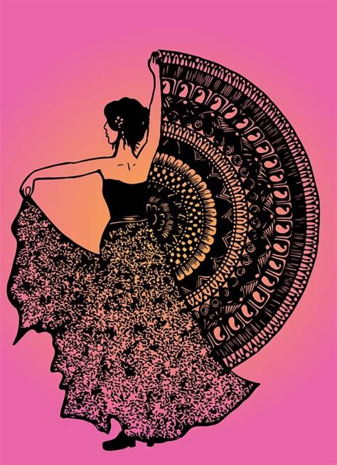 Download Indian Dancer Mandala Woman Royalty Free Stock Illustration