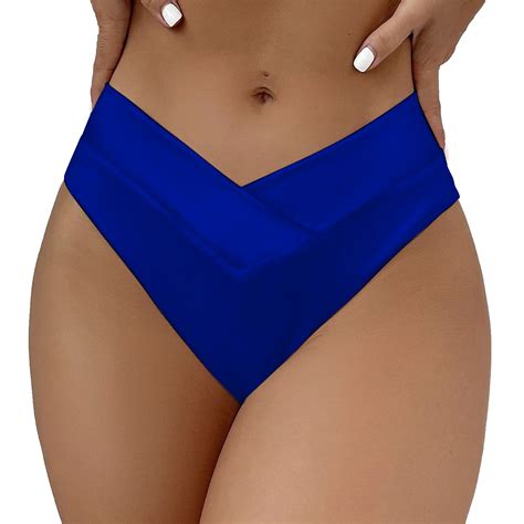 Mifelio Bikini Underwear For Women S V Cut High Waisted Swim Bottom Hipster High Cut Bikini