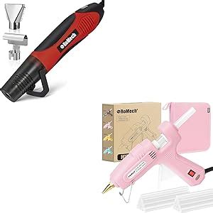 Amazon Romech Full Size Hot Glue Gun With W Dual Power W Heat Gun With Nozzles