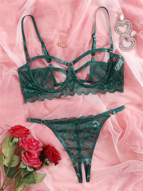 Floral Lace Satin Underwire Lingerie Set Artofit