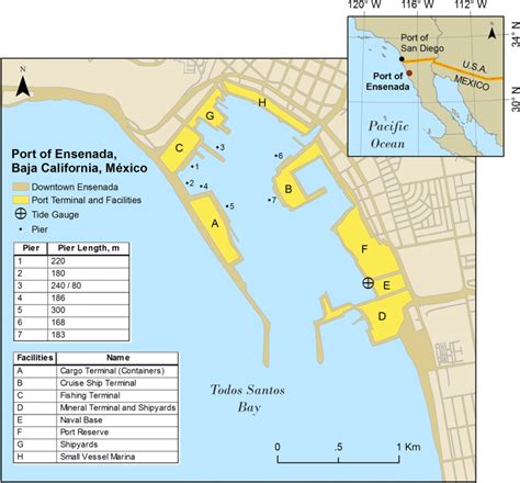 Ensenada Mexico Maps Ensenada Baja California Mexico Bright Outlined