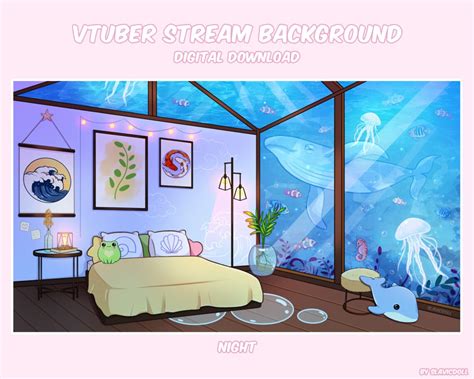 Vtuber Fondo Habitación Día Noche Twitch Streamer Etsy México