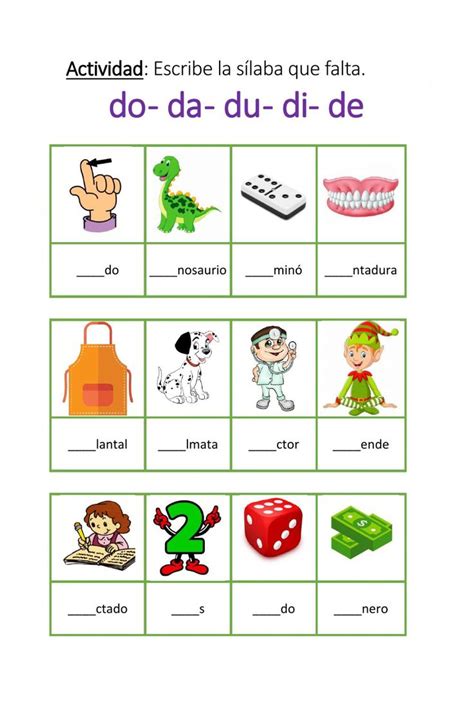 Lectoescritura Letra D Exercise Worksheets Spanish Teaching